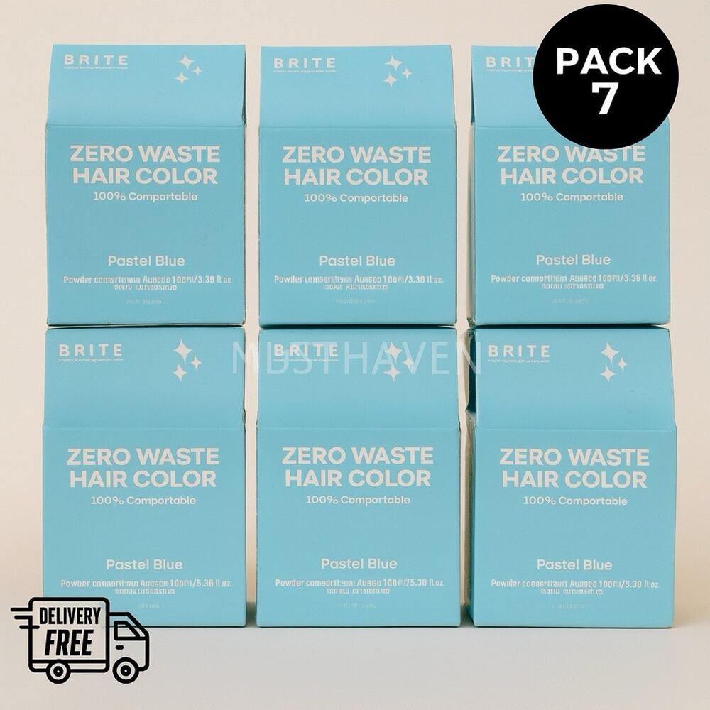 Brite Zero Waste Hair Color Pastel Blue – Pack of 7 | Vegan Dye